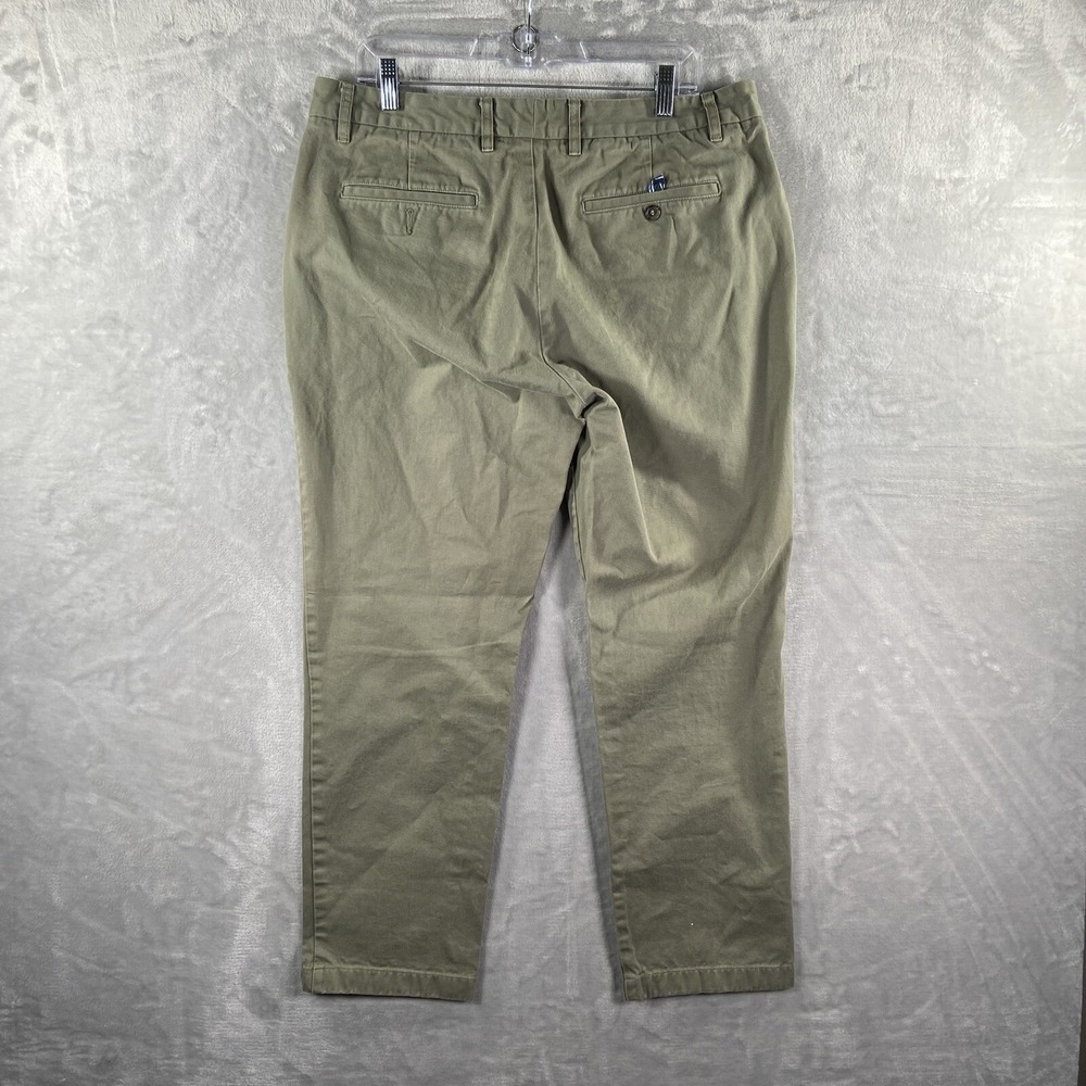Peter Manning Pants men's 35x28 Chino Classic Fit Green Flat Front Casual Cotton - Picture 13 of 13